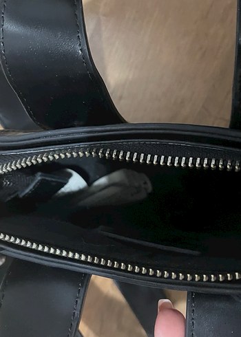 Siyah Deri Tokalı Kadın Çanta - Görsel 6