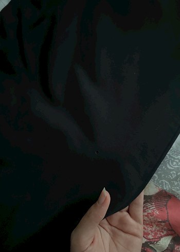 Stradivarius Beli Ayarlanabilir Siyah Kadın Kumaş Pantolon - Görsel 3