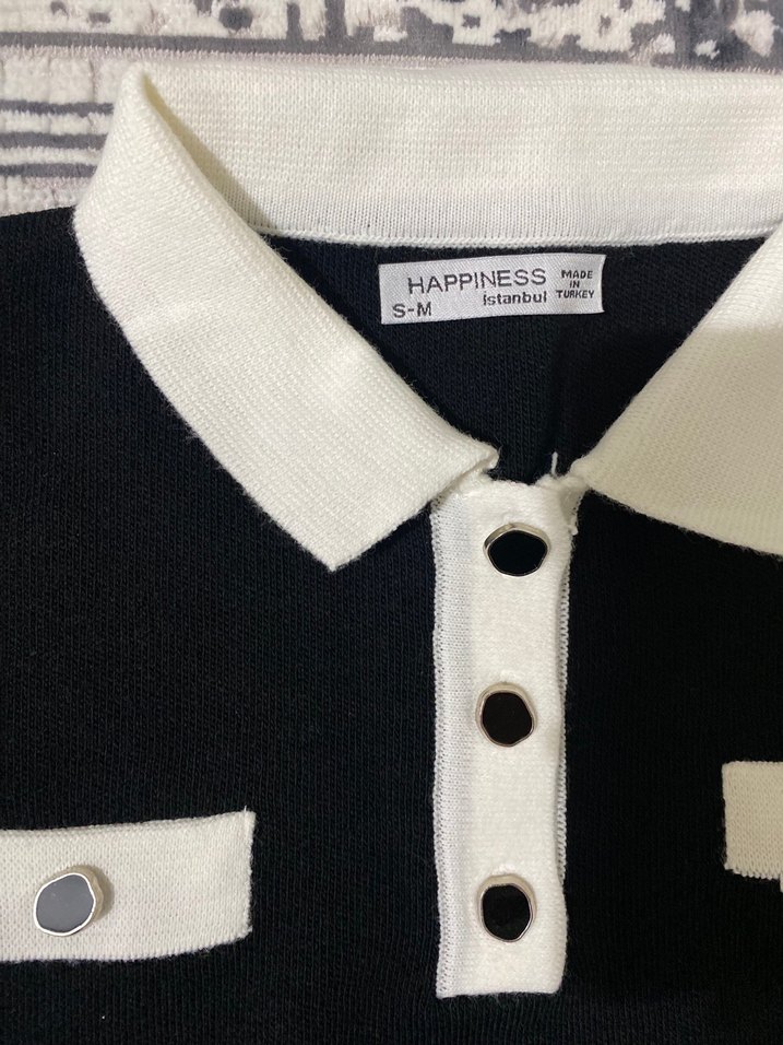 Kısa Kollu Polo Yaka Triko Üst - Görsel 2