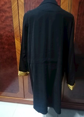 Büyük beden Siyah Uzun kadın Goth ince nubuk  Ceket - Görsel 7