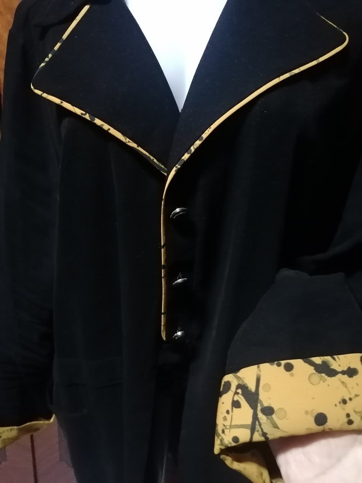 Büyük beden Siyah Uzun kadın Goth ince nubuk  Ceket - Görsel 3