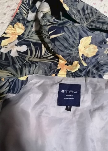 Etro marka  Çiçek Desenli Kapüşonlu ünisex yağmurluk mont - Görsel 6