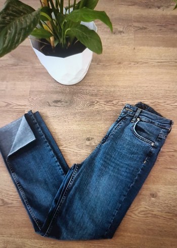 Beyaz Midi Boy Normcore Kadın Kot Pantolon - Görsel 3