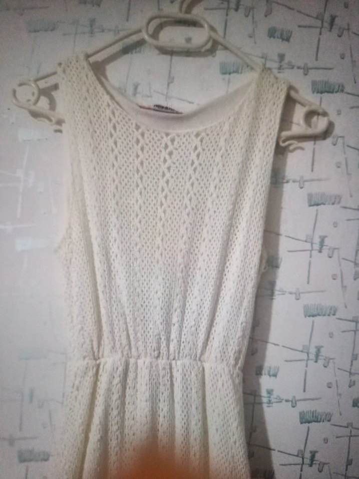 Dantel Detaylı Beyaz Bohem Uzun Elbise - Görsel 2