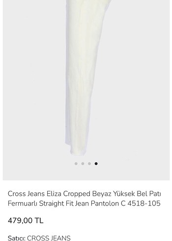 Beyaz Yüksek Bel Kadın Kumaş Pantolon - Görsel 4