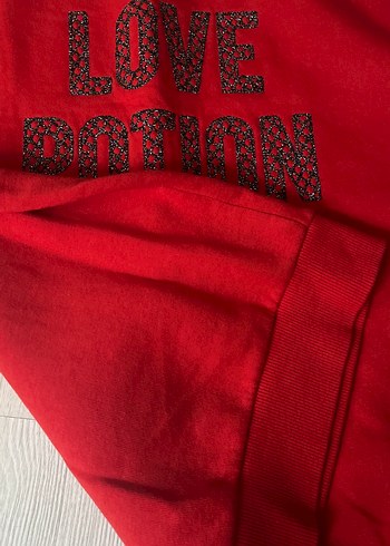 Kırmızı Payetli Kadın Sweatshirt - Görsel 2
