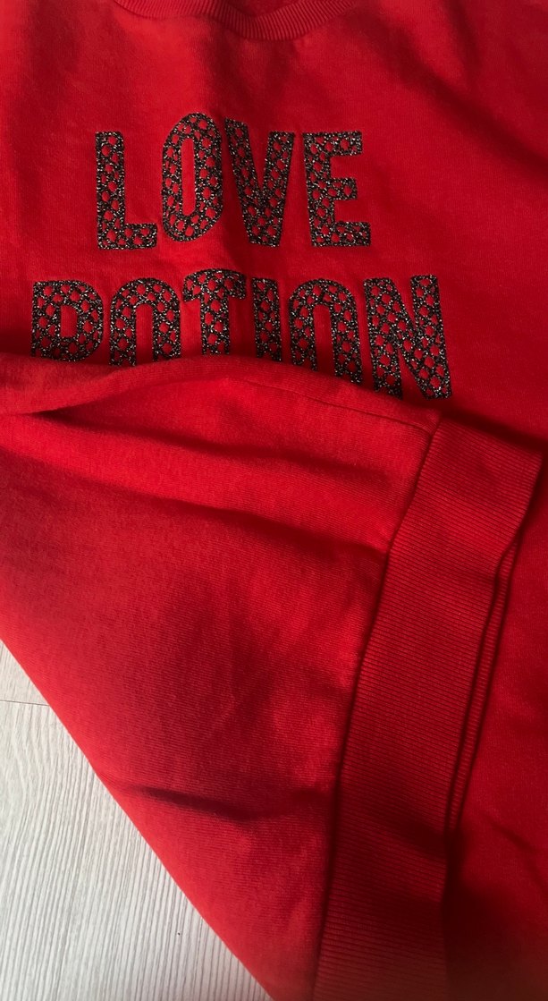 Kırmızı Payetli Kadın Sweatshirt - Görsel 2