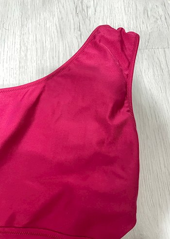 Pembe Drapeli Tek Omuz Kadın Mayo - Görsel 6