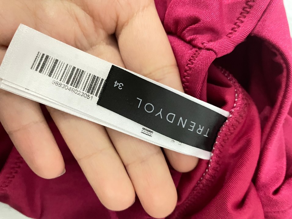 Pembe Drapeli Tek Omuz Kadın Mayo - Görsel 5