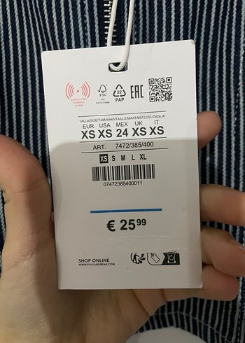 Pull&Bear Siyah Çizgili Crop Top - Görsel 3