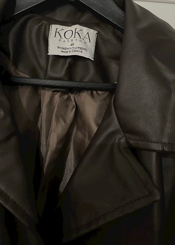 Kahverengi Kemerli Kadın Deri Ceket - Görsel 3