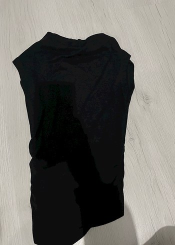 Drapeli Siyah Kolsuz Hamile Bluzu - Görsel 2