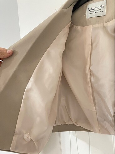 s Beden camel Renk Crop blazer ceket
