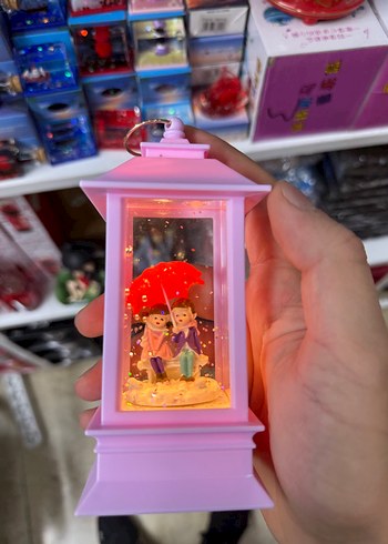 Pembe Parlak Işıklı Mini Fener - Görsel 2