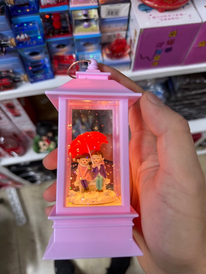 Pembe Parlak Işıklı Mini Fener - Görsel 2