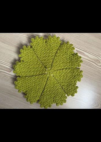 El Örgüsü Papatya Desenli Yeşil Lif - Görsel 3