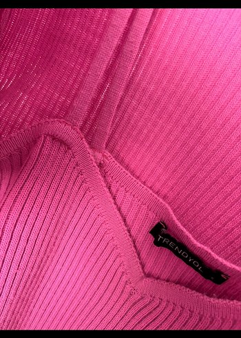 Pembe Askılı Mini ve Triko Kadın Takım Trendyol marka - Görsel 3