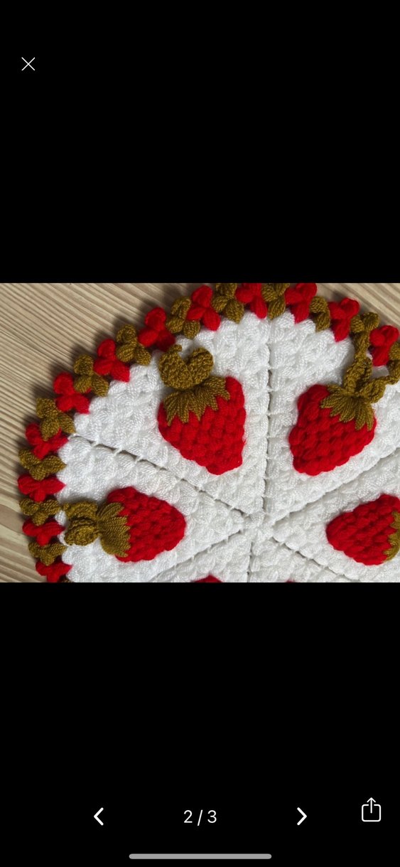 Çilek Motifli El Örgüsü El Emeği LİF - Görsel 2