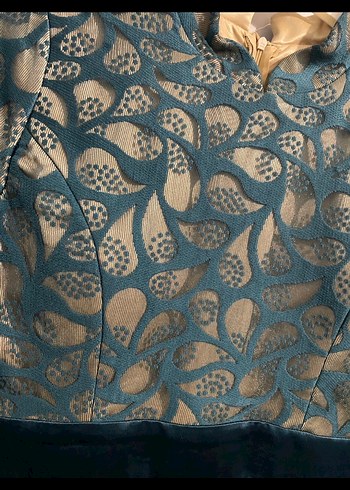 Kadın Turkuaz Uzun Dantel Elbise - Görsel 2