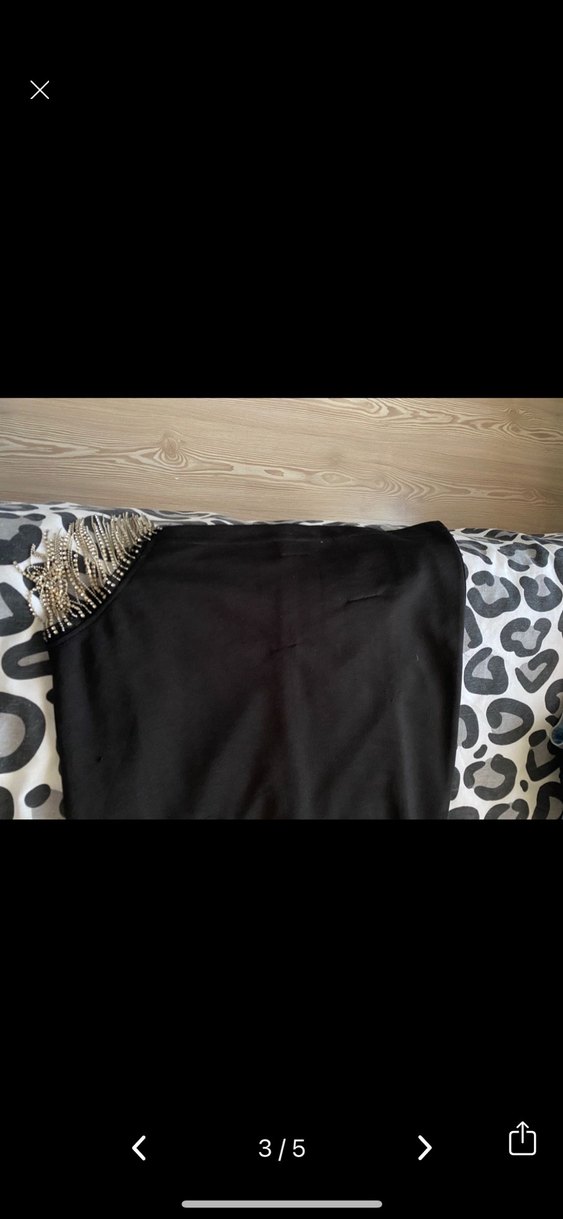 Siyah Straplez İp Askı Bacak Detay Kısa Elbise - Görsel 3