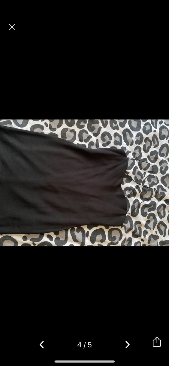 Siyah Straplez İp Askı Bacak Detay Kısa Elbise - Görsel 4