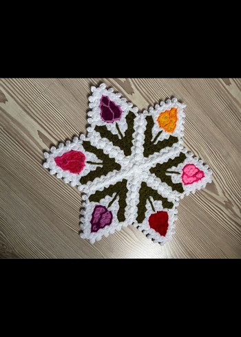 Renkli Çiçek Motifli El Örgüsü LİF - Görsel 3