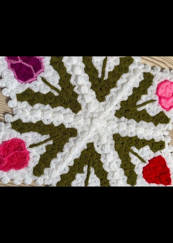 Renkli Çiçek Motifli El Örgüsü LİF - Görsel 4