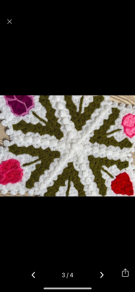 Renkli Çiçek Motifli El Örgüsü LİF - Görsel 4