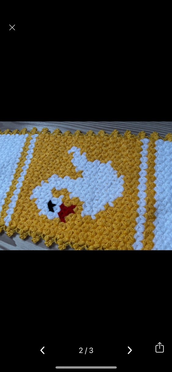 Sarı Ördek Motifli Örme Lif - Görsel 2