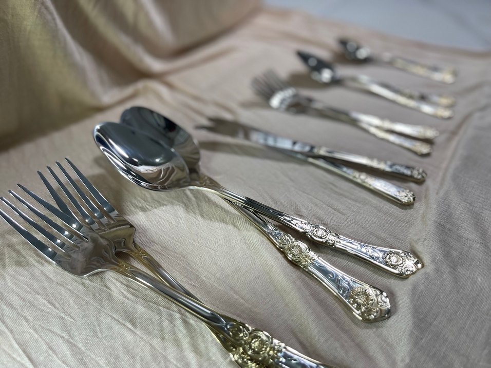 Osmanlı Model Gold Detay 12 Kişilik Çatal Kaşık Bıçak Takımı - Görsel 2