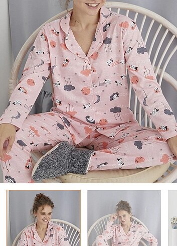 Düğmeli pijama takımı 