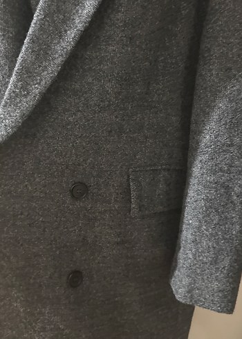 Oversize Gri Zara Yün Kaban - Görsel 5