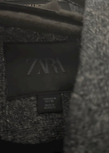 Oversize Gri Zara Yün Kaban - Görsel 3