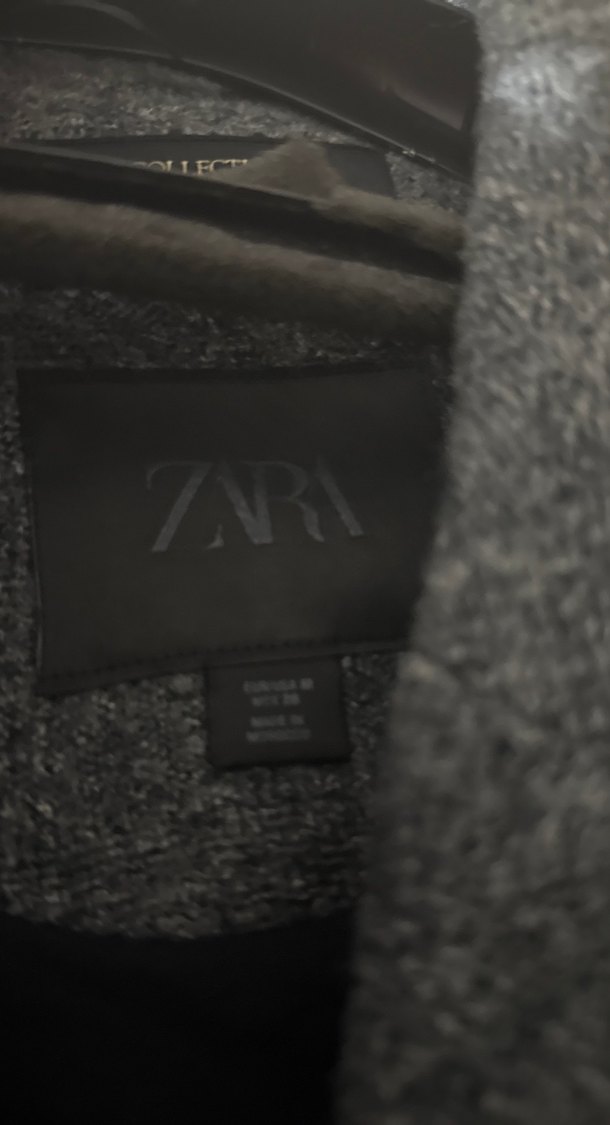 Oversize Gri Zara Yün Kaban - Görsel 3