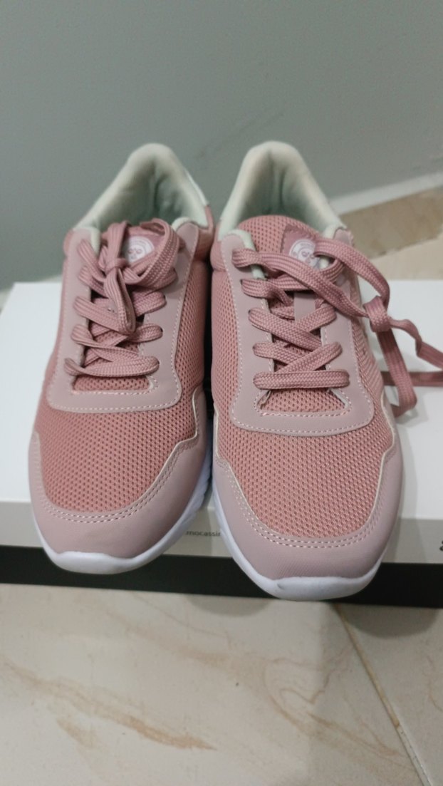 Pudra Pembe Bağcıklı Kadın Spor Ayakkabı - Görsel 4