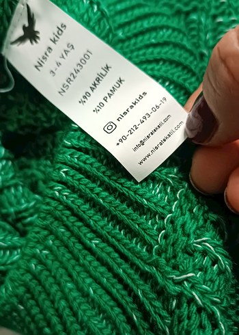 Parlak Yeşil Örgü erkek çocuk Kazak - Görsel 7