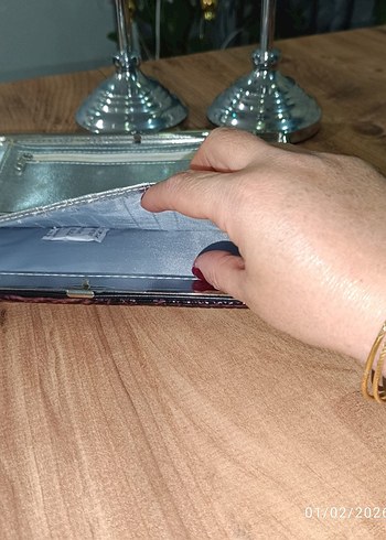 bordo renkli Yılan Desenli Deri Kadın Cüzdanı - Görsel 7