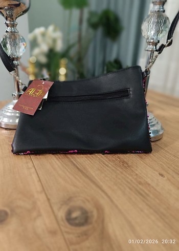 Pullu Pembe Kadın Clutch Çanta - Görsel 6