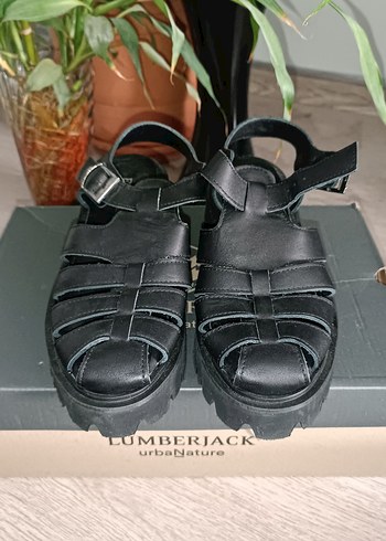 Siyah Platform Topuklu Tokalı Kadın Sandalet - Görsel 3