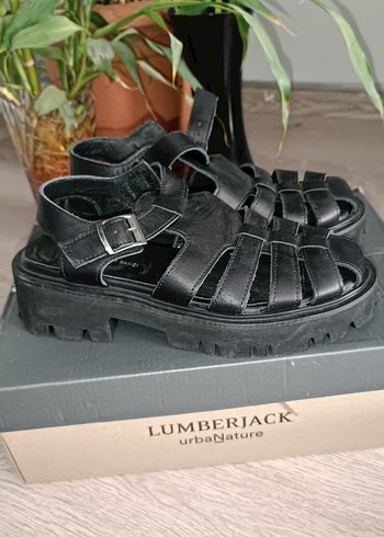 Siyah Platform Topuklu Tokalı Kadın Sandalet - Görsel 2