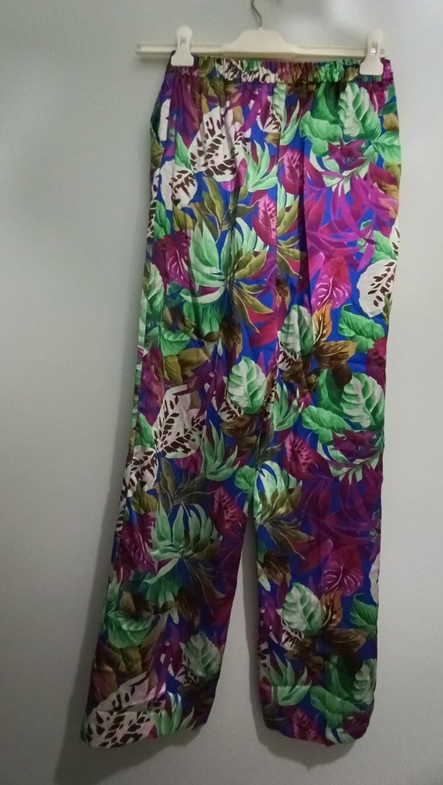 Kadın Çok Renkli Bohem Pilili Pantolon - Görsel 2