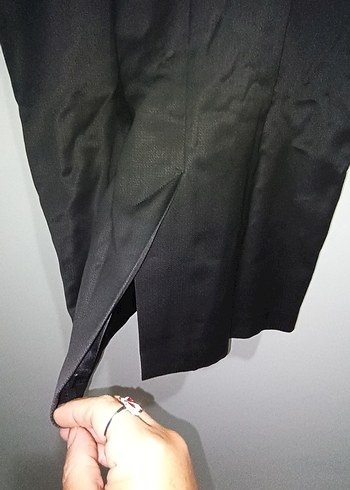 Siyah Drapeli Midi Abiye Elbise - Görsel 9