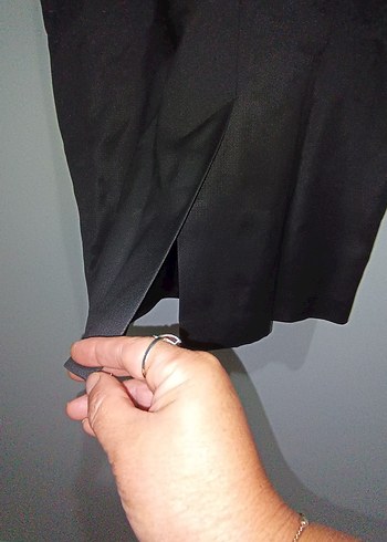 Siyah Drapeli Midi Abiye Elbise - Görsel 8