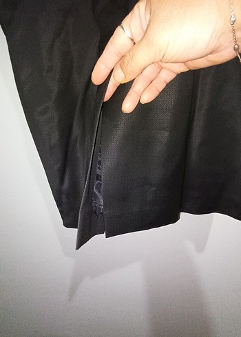 Siyah Drapeli Midi Abiye Elbise - Görsel 6