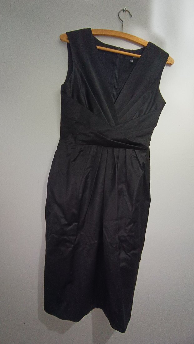 Siyah Drapeli Midi Abiye Elbise - Görsel 2