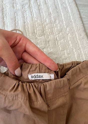 l Beden camel Renk Vizon Rahat Kesim Keten Kadın Pantolon