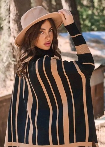 Zara BALIKÇI YAKA PANÇO TRİKO KAZAK