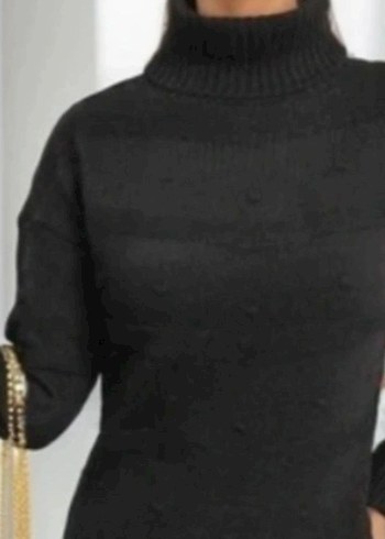 UZUN KOLLU BALIKÇI YAKA 
MİNİ TRİKO ELBİSE - Görsel 5