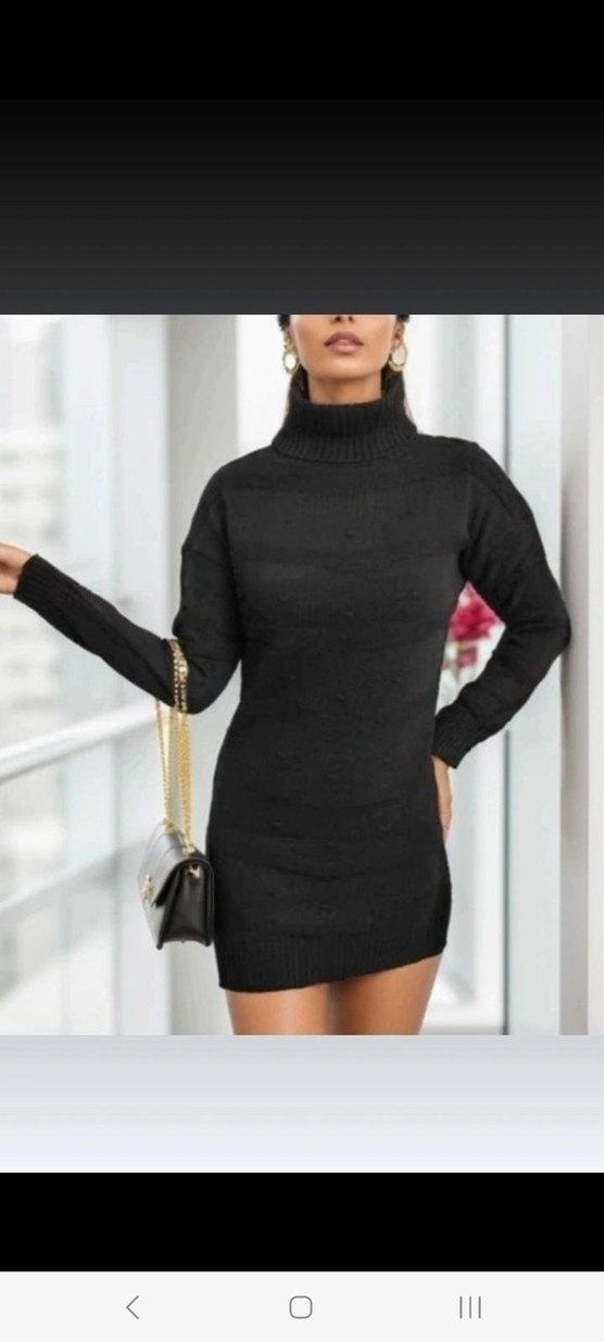 UZUN KOLLU BALIKÇI YAKA 
MİNİ TRİKO ELBİSE - Görsel 4