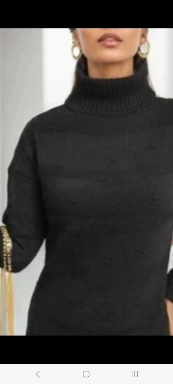 UZUN KOLLU BALIKÇI YAKA 
MİNİ TRİKO ELBİSE - Görsel 5